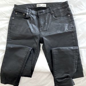 Zara Faux Moto Skinny Jeans
